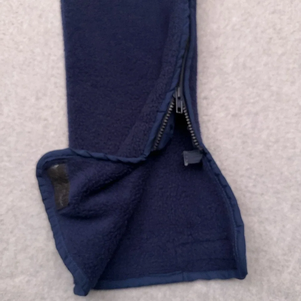 Vintage LL‎ Bean Fleece Snow Pants Men's Small Side Zip Snap Button Made in USA